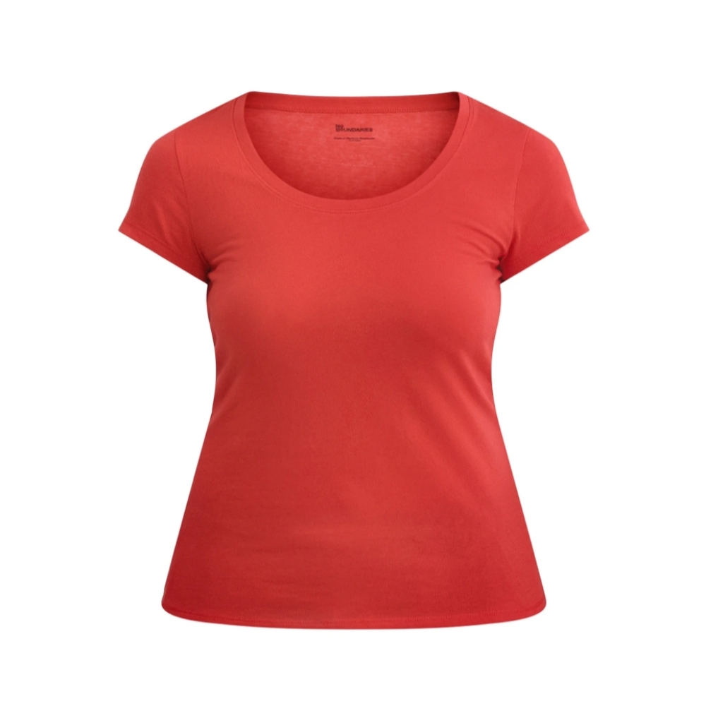 No Boundaries Women's Size XS (00) Scoop Neck Tee with Short Sleeves Red NWT